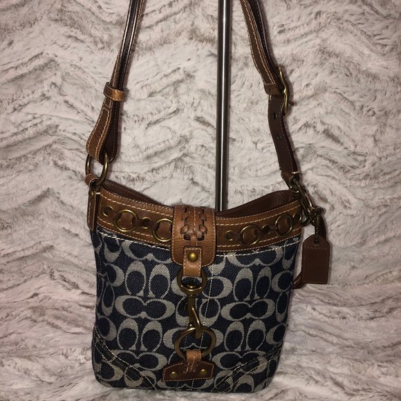 NEW Denim Signature Duffle Bag with Aged Hardware - Picture 1 of 3
